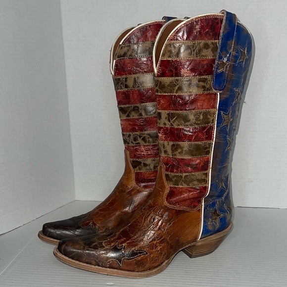 SOLD on eBay!! Dan Post Women's Stars & Stripes Western Boots Size: 8.5 - Picture 9 of 16